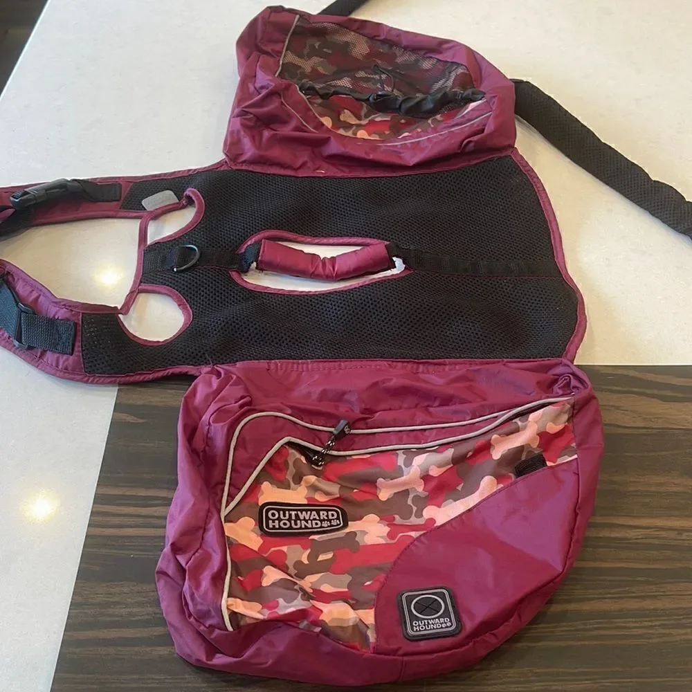 Outward hound saddlebags adjustable, nylon, really nice, lightweight.